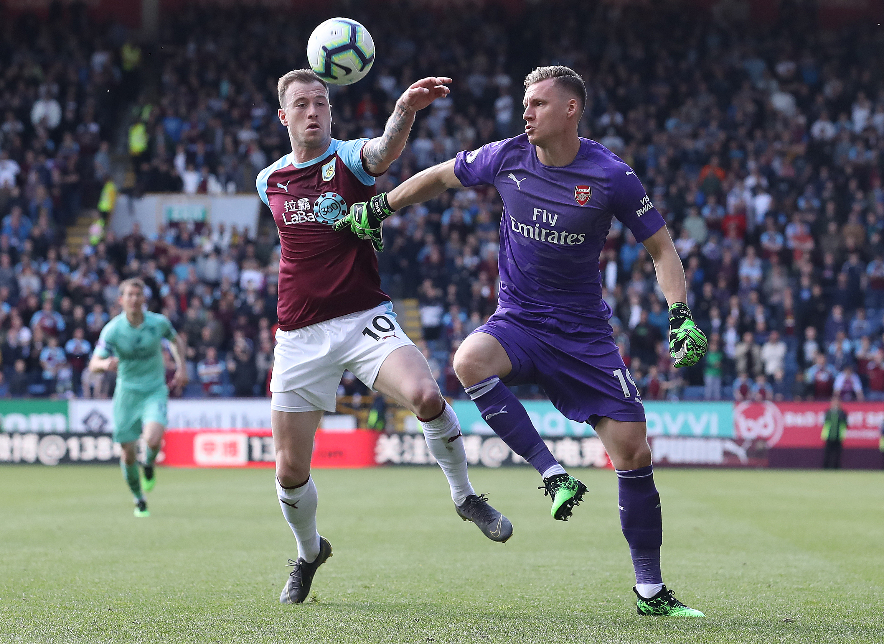 Leno stood his ground in his battle with Ashley Barnes. (Photo courtesy:AFP/Getty)