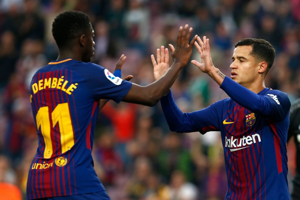 Either of Coutinho or Dembele could be sold to PSG (Photo by PAU BARRENA/AFP/Getty Images)
