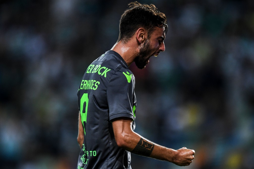 Will Bruno Fernandes celebrate a move to Manchester United this summer? (Photo by Patricia de Melo Moreira/AFP/Getty Images)