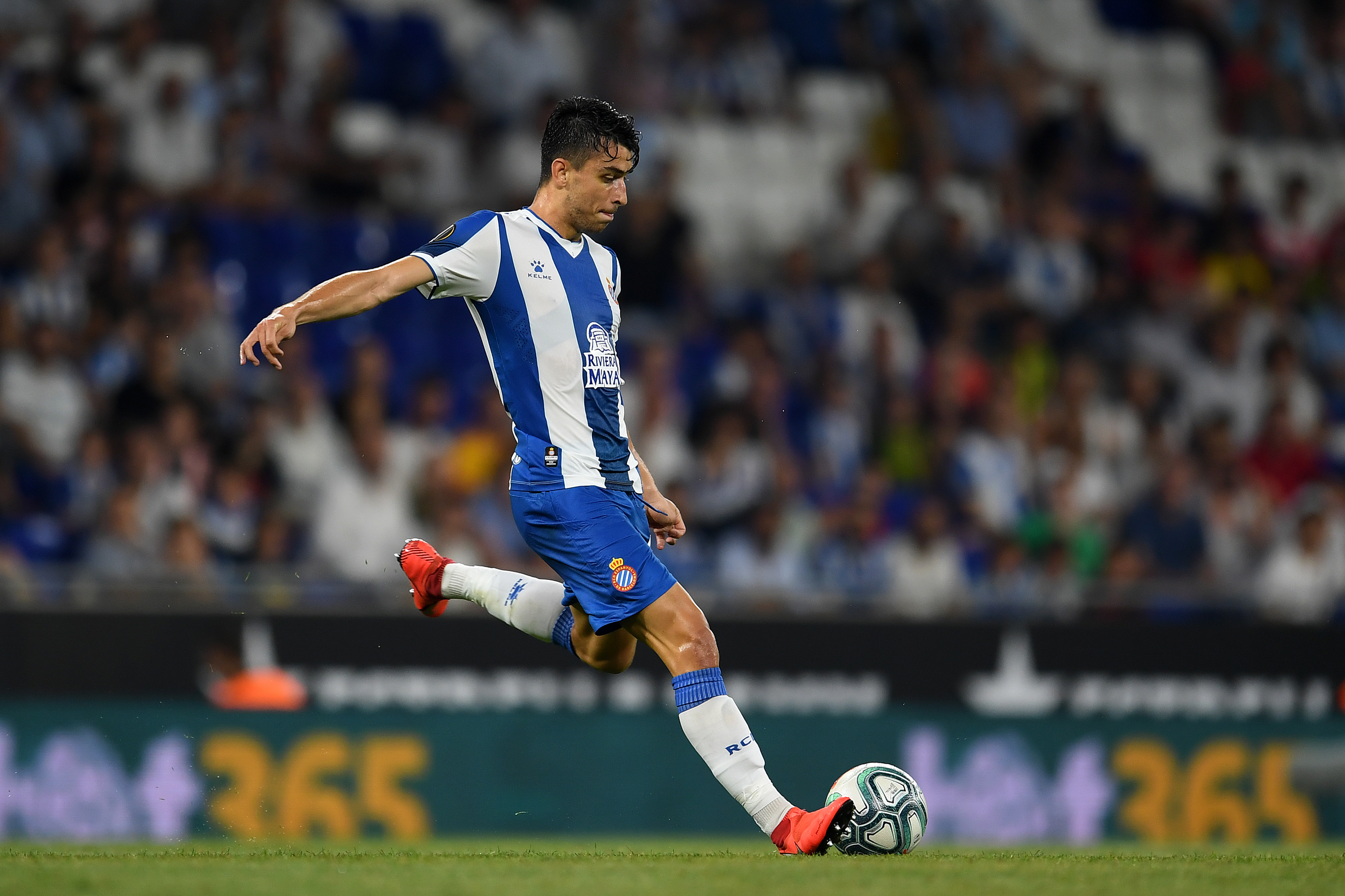 BARCELONA, SPAIN - JULY 25: Marc Roca of RCD Espanyol runs with the ball during the UEFA Europa League Second Qualifying round 1st leg match between RCD Espanyol and Stjarnan at Cornella-El Prat Stadium on July 25, 2019 in Barcelona, Spain. (Photo by David Ramos/Getty Images)