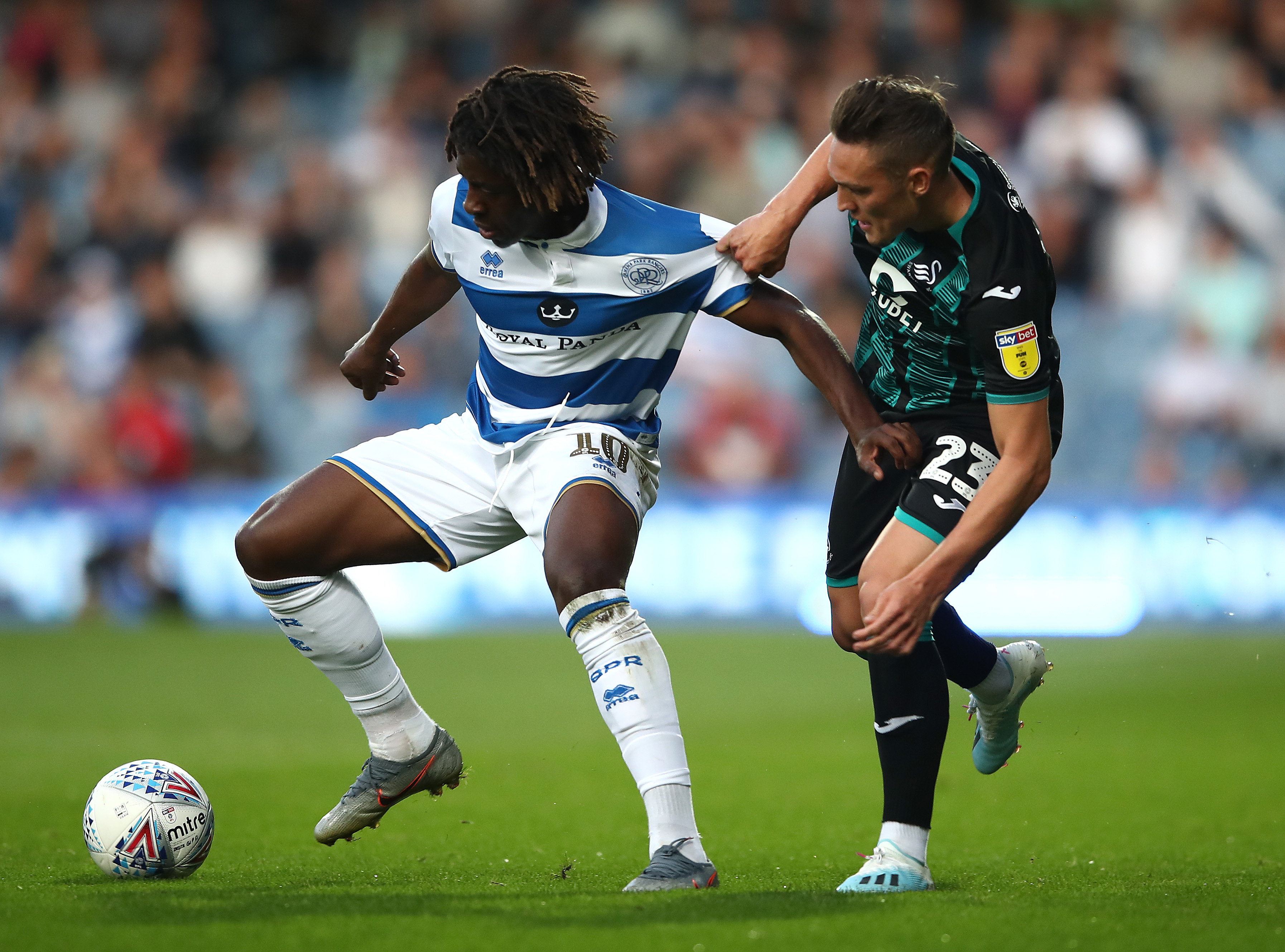 Eberechi Eze (R) is on the radar of Tottenham and Southampton. (Photo courtesy: AFP/Getty)