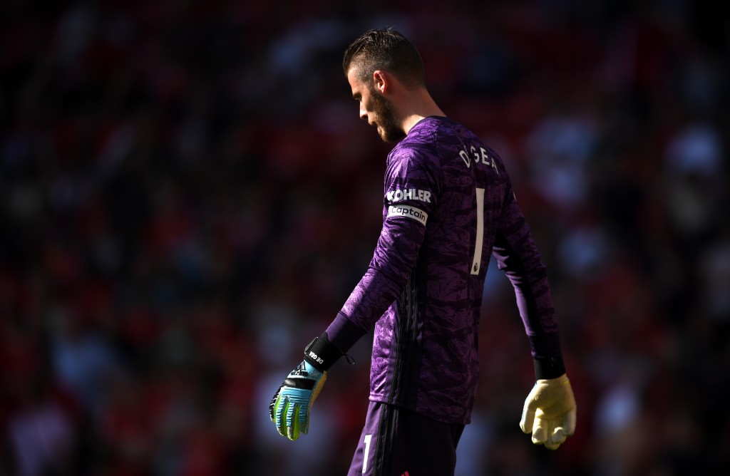 A David de Gea howler paved the way for a shock win at Old Trafford for Crystal Palace. (Photo by Michael Regan/Getty Images)