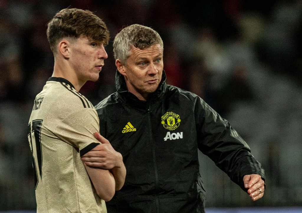 Garner has made seven appearances for Manchester United first team (Photo by TONY ASHBY / AFP) / -IMAGE RESTRICTED TO EDITORIAL USE - NO COMMERCIAL USE- (Photo credit should read TONY ASHBY/AFP/Getty Images)