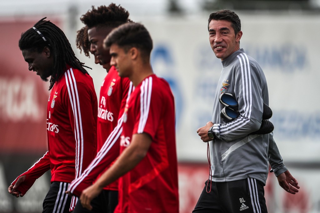 Benfica's coach Bruno Lage arrives for a training session at the club's training grounds in Seixal, in the outskirts of Lisbon, on September 16, 2019, on the eve of the UEFA Champions League Group G football match SL Benfica vs RB Leipzig. (Photo by CARLOS COSTA / AFP) (Photo credit should read CARLOS COSTA/AFP/Getty Images)
