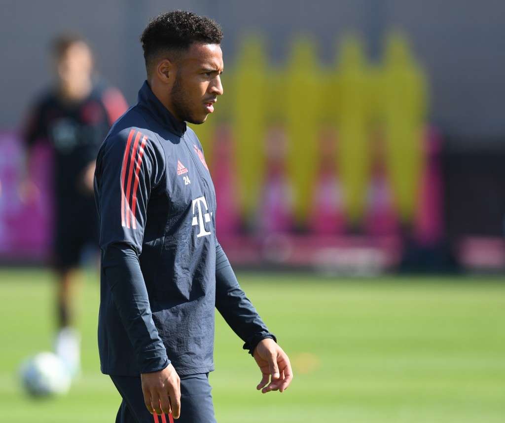 Bayern Munich's French midfielder Corentin Tolisso attends a training session on the eve of the UEFA Champions League Group B football match between FC Bayern Munich and Red Star Belgrade (Crvena zvezda) in Munich, southern Germany, on September 17, 2019. (Photo by Christof STACHE / AFP) (Photo credit should read CHRISTOF STACHE/AFP/Getty Images)