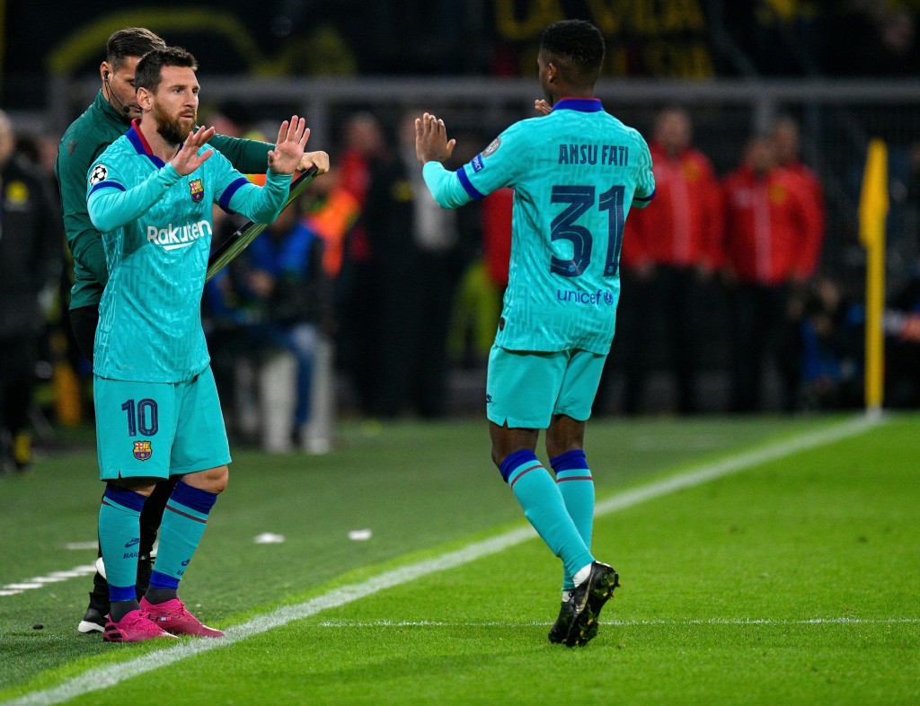 Is Ansu Fati ready to follow in Messi's footsteps? (Photo by SASCHA SCHUERMANN/AFP/Getty Images)