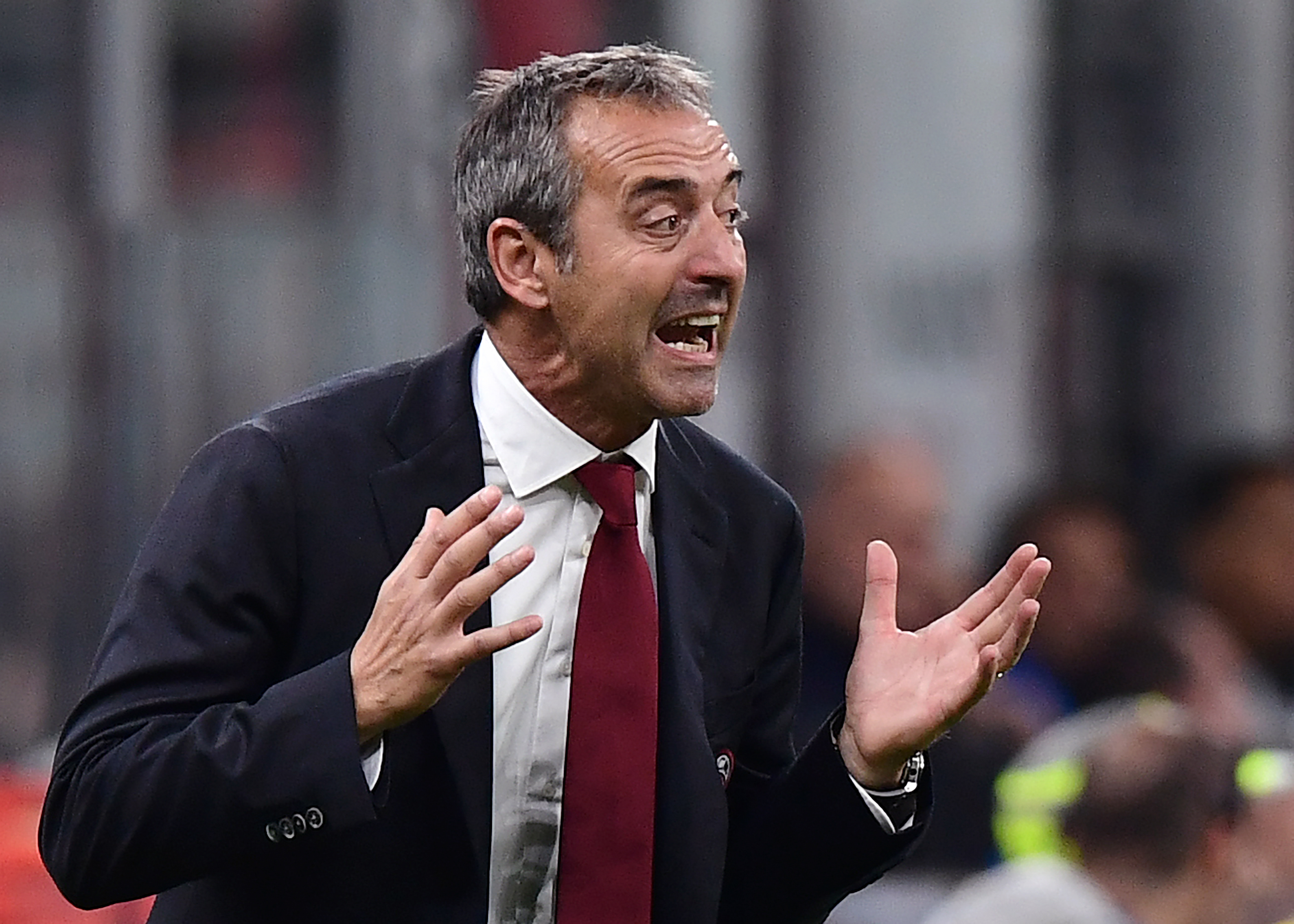 Marco Giampaolo lasted just 111 months at AC Milan (Photo by Miguel MEDINA / AFP) (Photo credit should read MIGUEL MEDINA/AFP/Getty Images)
