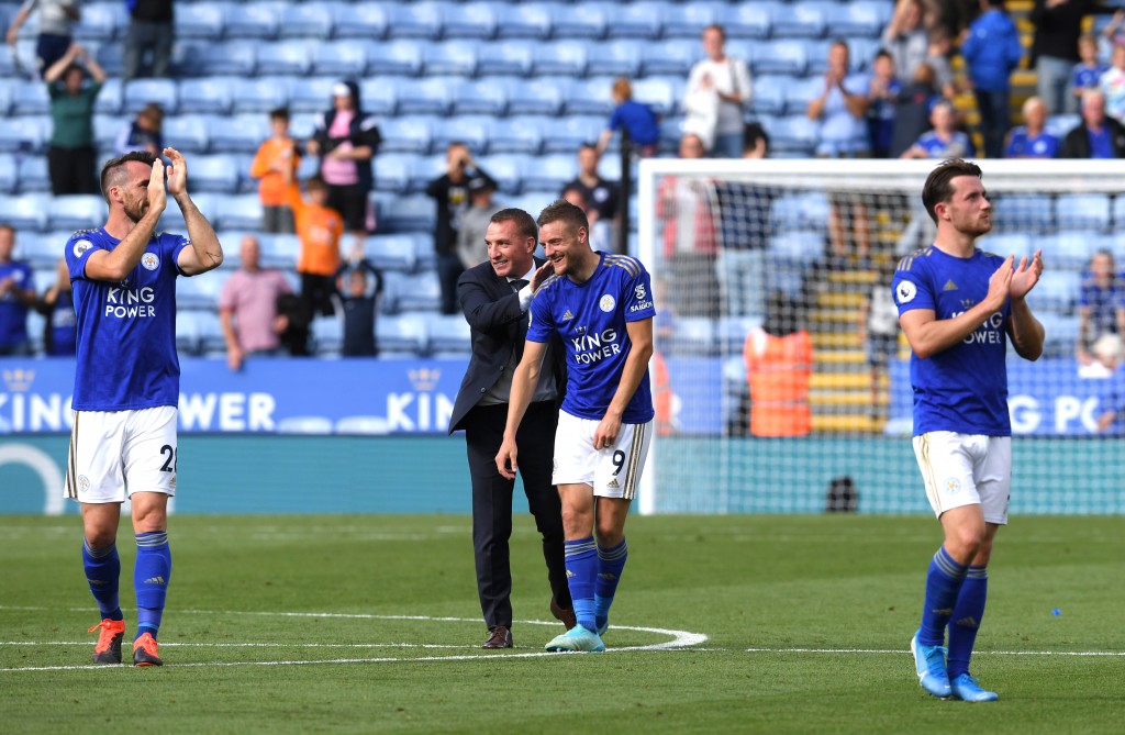 Can Vardy and Rodgers lead Leicester to their first win at Old Trafford since 1998? (Photo by Ross Kinnaird/Getty Images)