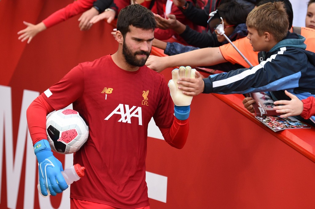 Alisson is in contention to return to the lineup ahead of the visit of Leicester City. (Photo by Oli Scarff/AFP/Getty Images)