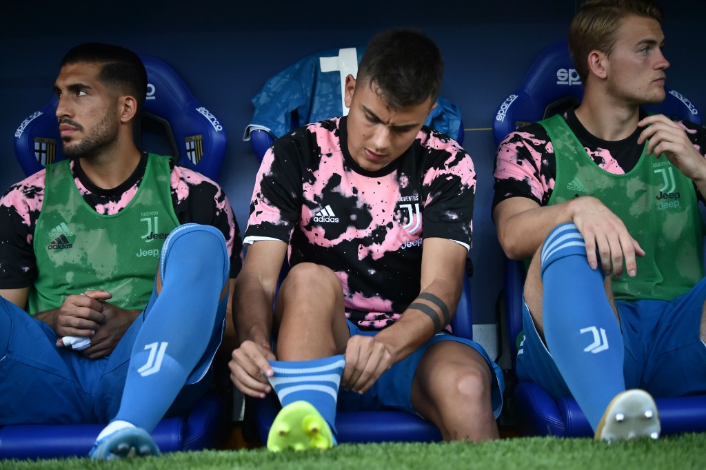 Can (L) has become a fixture on the bench at Juventus this season. (Photo by Marco Bertorello/AFP/Getty Images)