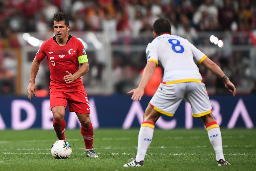 Turkey skipper Emre Belozoglu is ruled out (Photo by OZAN KOSE/AFP/Getty Images)