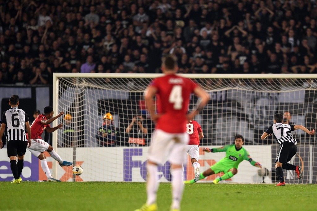 Martial's penalty won it for Manchester United (Photo by ANDREJ ISAKOVIC/AFP via Getty Images)