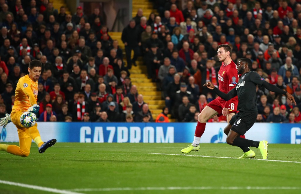 Robertson scored his second goal for Liverpool (Photo by Clive Brunskill/Getty Images)