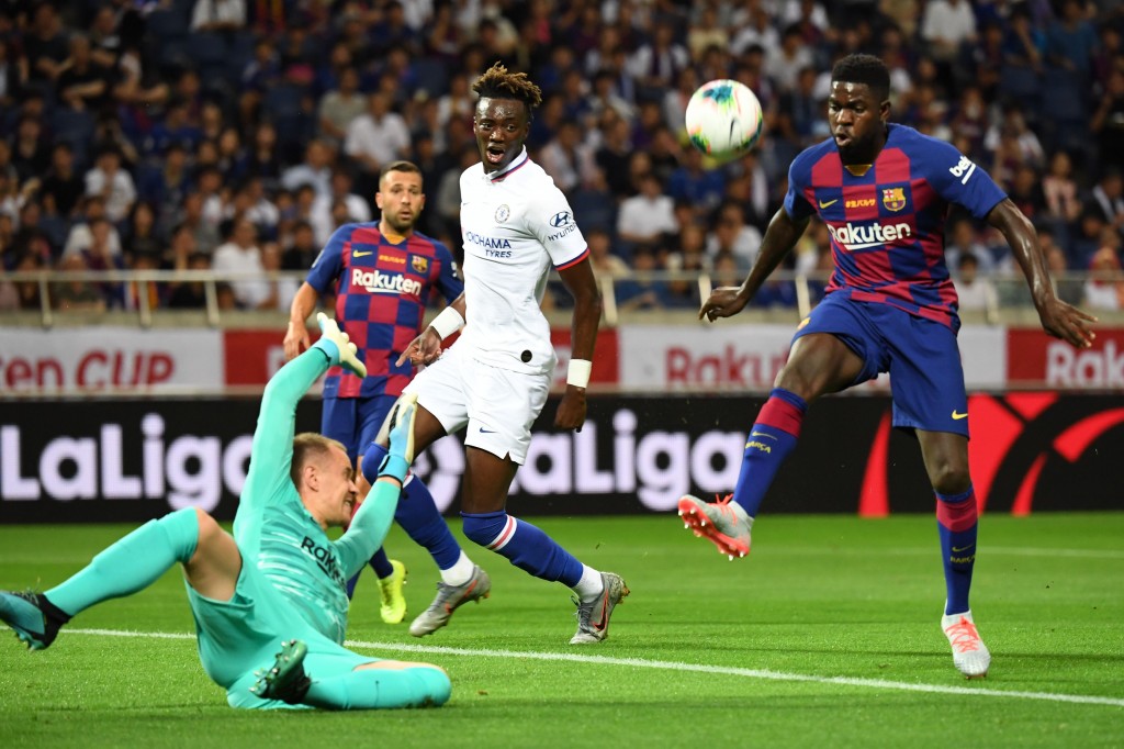 Could Umtiti be headed to Lyon soon? (Photo by Toshifumi Kitamura/AFP via Getty Images)
