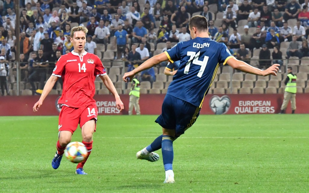 Amer Gojak will have the most important role as enforcer for Bosnia in midfield against Italy. (Picture Courtesy - AFP/Getty Images)