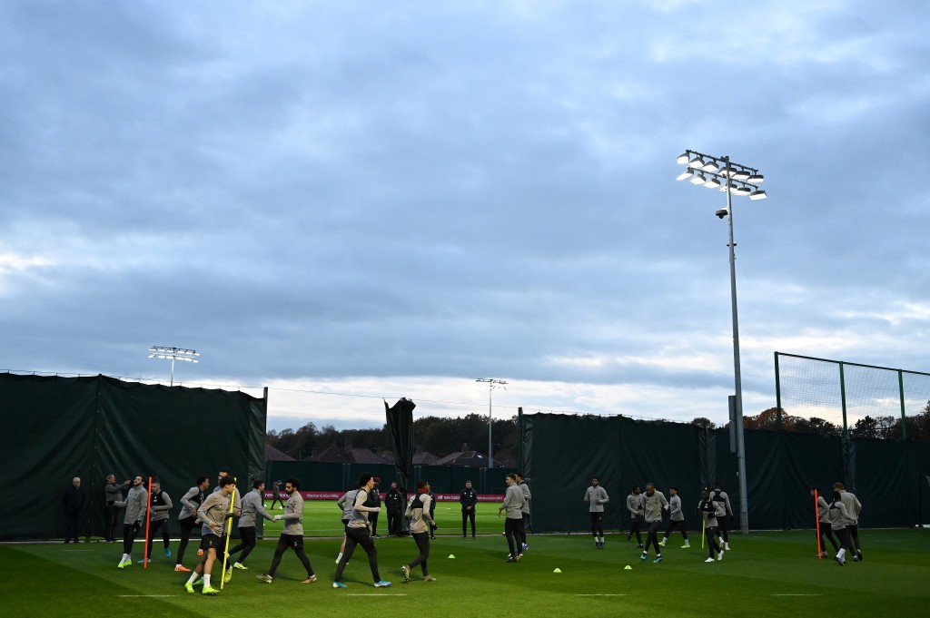 Hard at work before Genk's visit. (Photo by Paul Ellis/AFP via Getty Images)