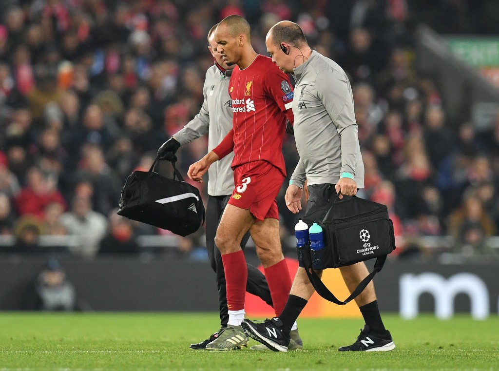 Fabinho, who is suspended for the visit of Brighton, is set to be sidelined for the foreseeable future. (Photo by Paul Ellis/AFP via Getty Images)