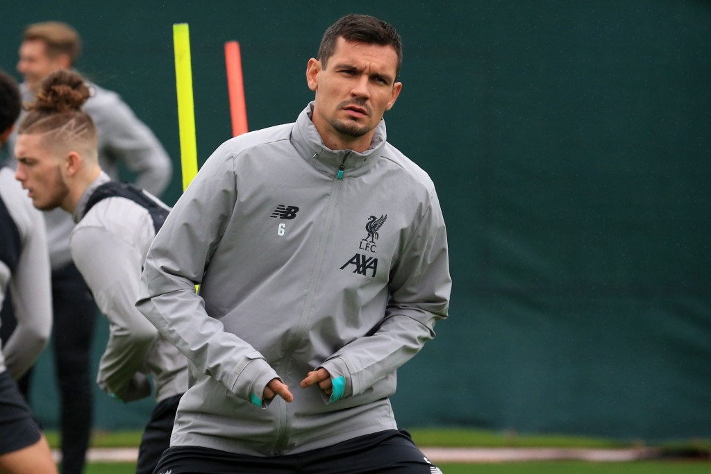 Dejan Lovren misses out for Liverpool. (Photo by Lindsey Parnaby/AFP via Getty Images)