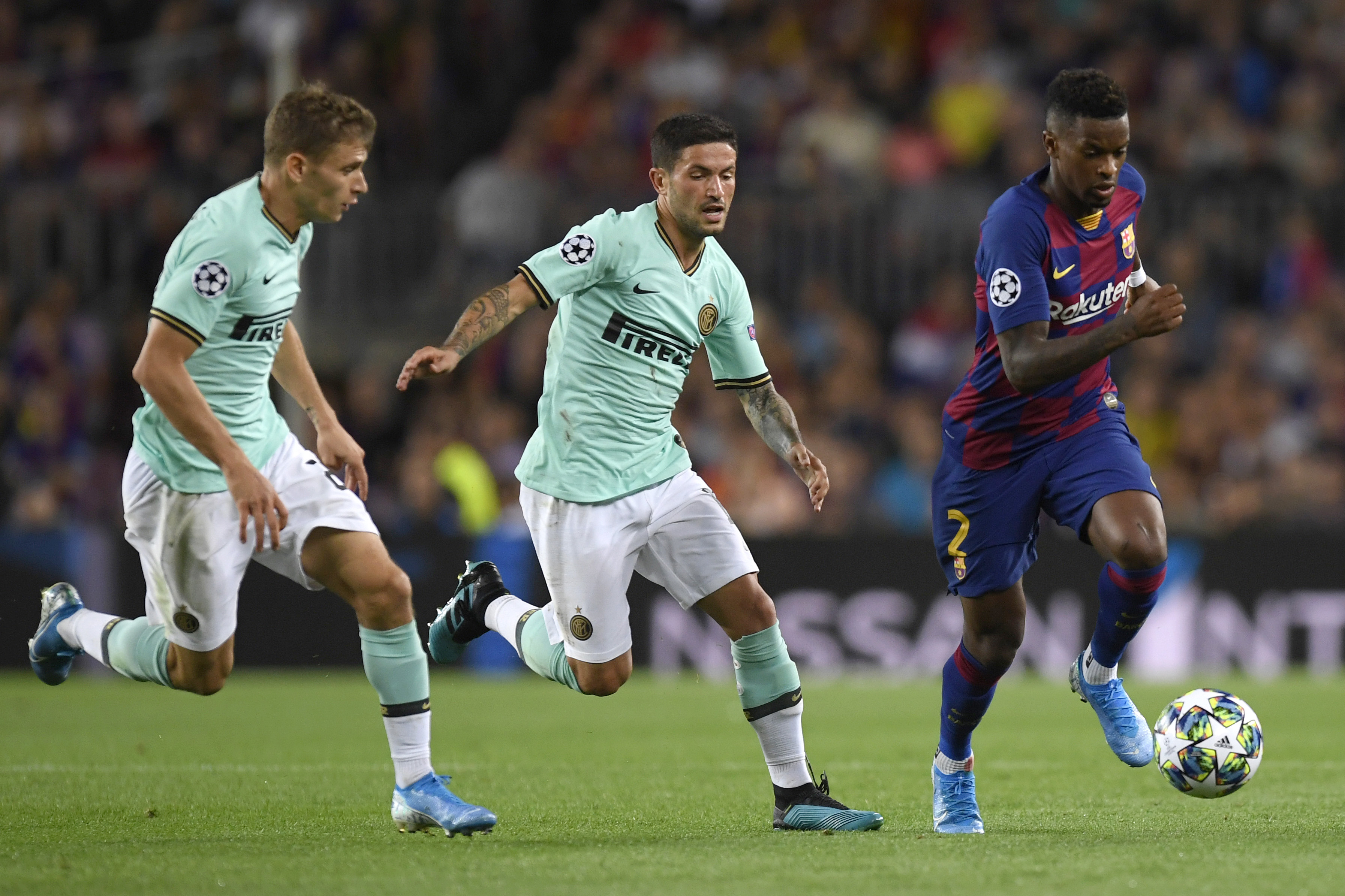 Nicolo Barella (L) and Stefano Sensi (C) are both ruled out for Inter Milan (Photo by Alex Caparros/Getty Images)