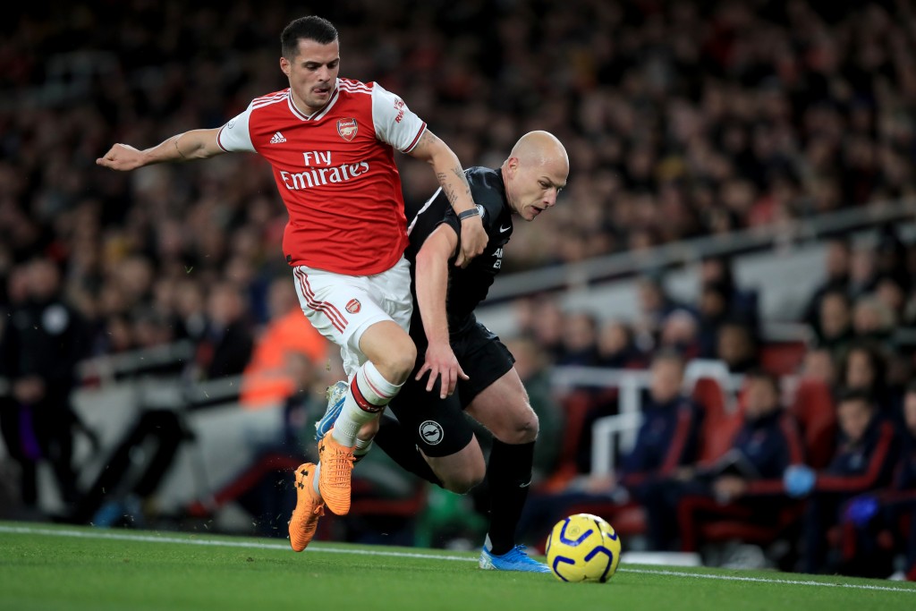 Xhaka impressed in the middle of the park. (Photo by Marc Atkins/Getty Images)