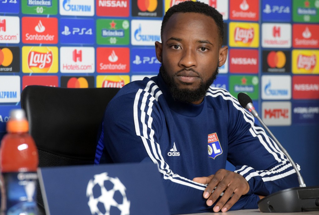 Lyon's French forward Moussa Dembele attends a press conference at the Gazprom Arena in Saint Petersburg on November 26, 2019 on the eve of the UEFA Champions League group G football match between Zenit and Lyon. (Photo by Olga MALTSEVA / AFP) (Photo by OLGA MALTSEVA/AFP via Getty Images)