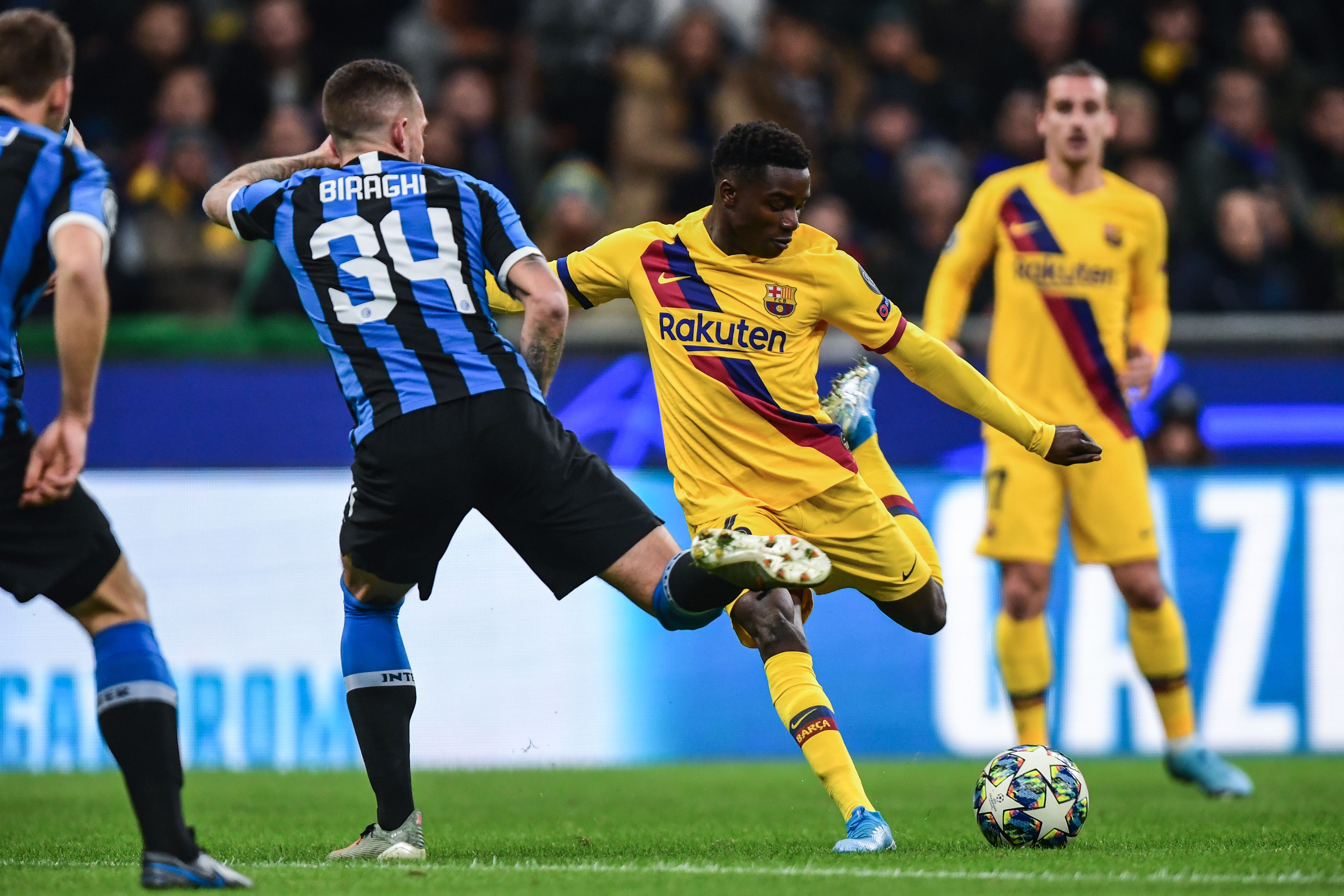 Barcelona's Moussa Wague on Leicester's radar (Photo by MIGUEL MEDINA/AFP via Getty Images)