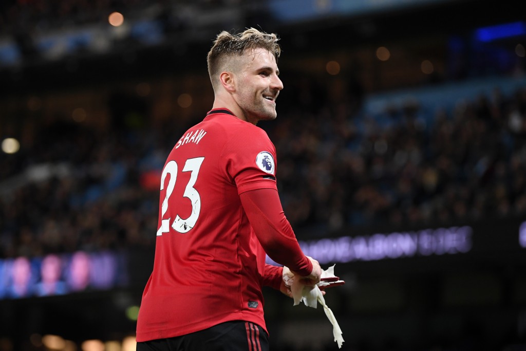 Manchester United are looking to add reinforcements in the left-back department with Shaw and Telles the only two options (Photo by Michael Regan/Getty Images)