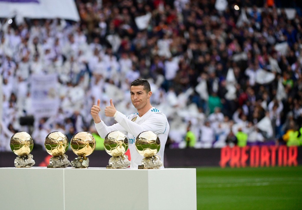 Cristiano Ronaldo was the face of Perez's second Real Madrid stint for several years, aided by an efficient support cast. (Photo by Pierre-Philippe Marcou/AFP via Getty Images)