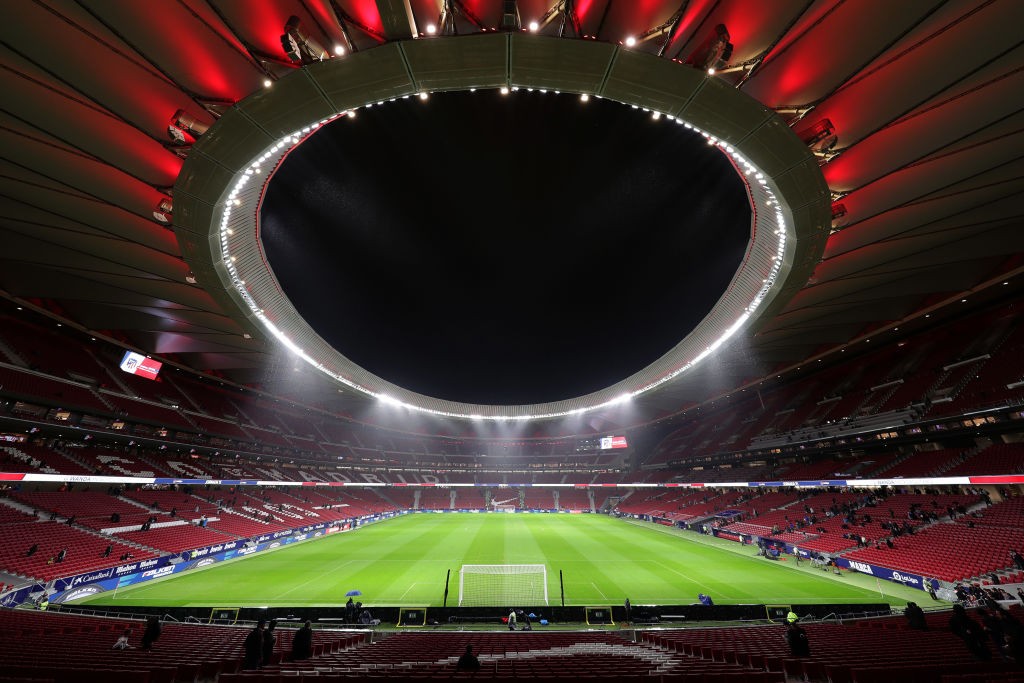 MADRID, SPAIN - DECEMBER 01: General view inside the stadium prior to the Liga match between Club Atletico de Madrid and FC Barcelona at Wanda Metropolitano on December 01, 2019 in Madrid, Spain. (Photo by Gonzalo Arroyo Moreno/Getty Images)