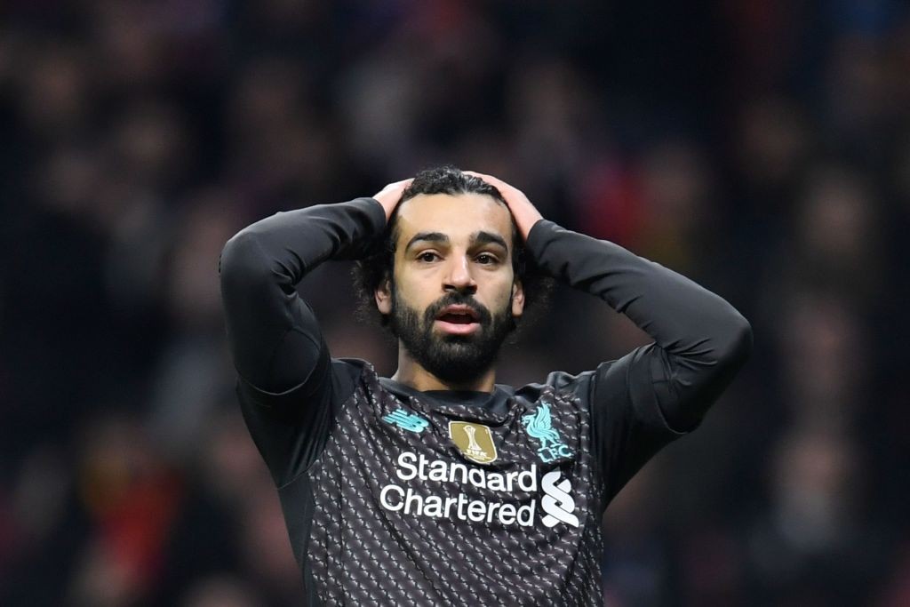 Salah missed Liverpool's best chance in the second half (Photo by OSCAR DEL POZO/AFP via Getty Images)