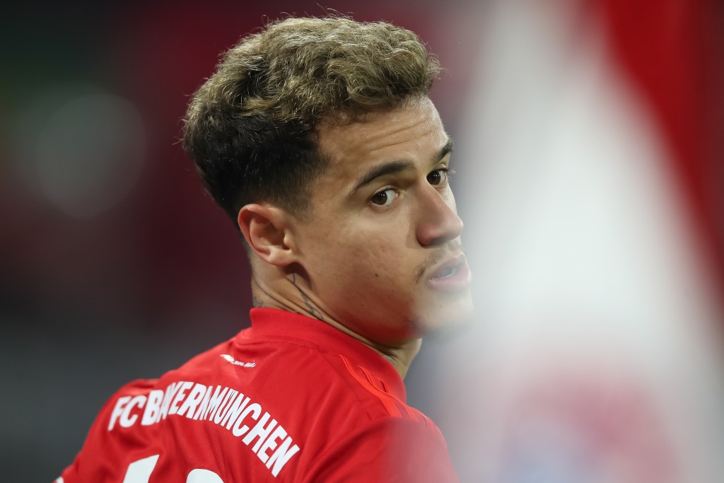 MUNICH, GERMANY - FEBRUARY 05: Philippe Coutinho of FC Bayern Muenchen looks on during the DFB Cup round of sixteen match between FC Bayern Muenchen and TSG 1899 Hoffenheim at Allianz Arena on February 5, 2020 in Munich, Germany. (Photo by Christian Kaspar-Bartke/Bongarts/Getty Images)